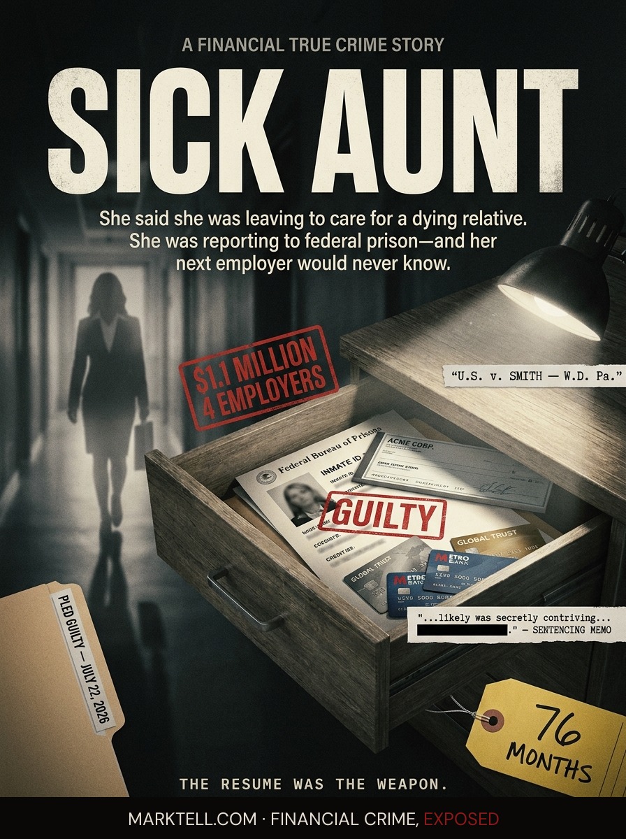 She told them she was caring for a sick aunt. She was reporting to federal prison.