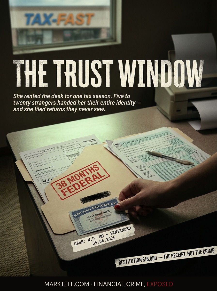 The refund went to the preparer. That is the whole crime.