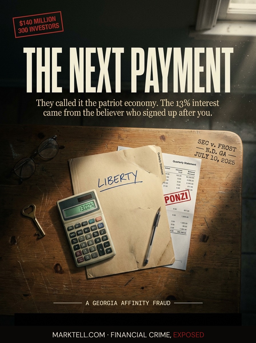 The patriot economy paid thirteen percent. The interest came from the next believer.