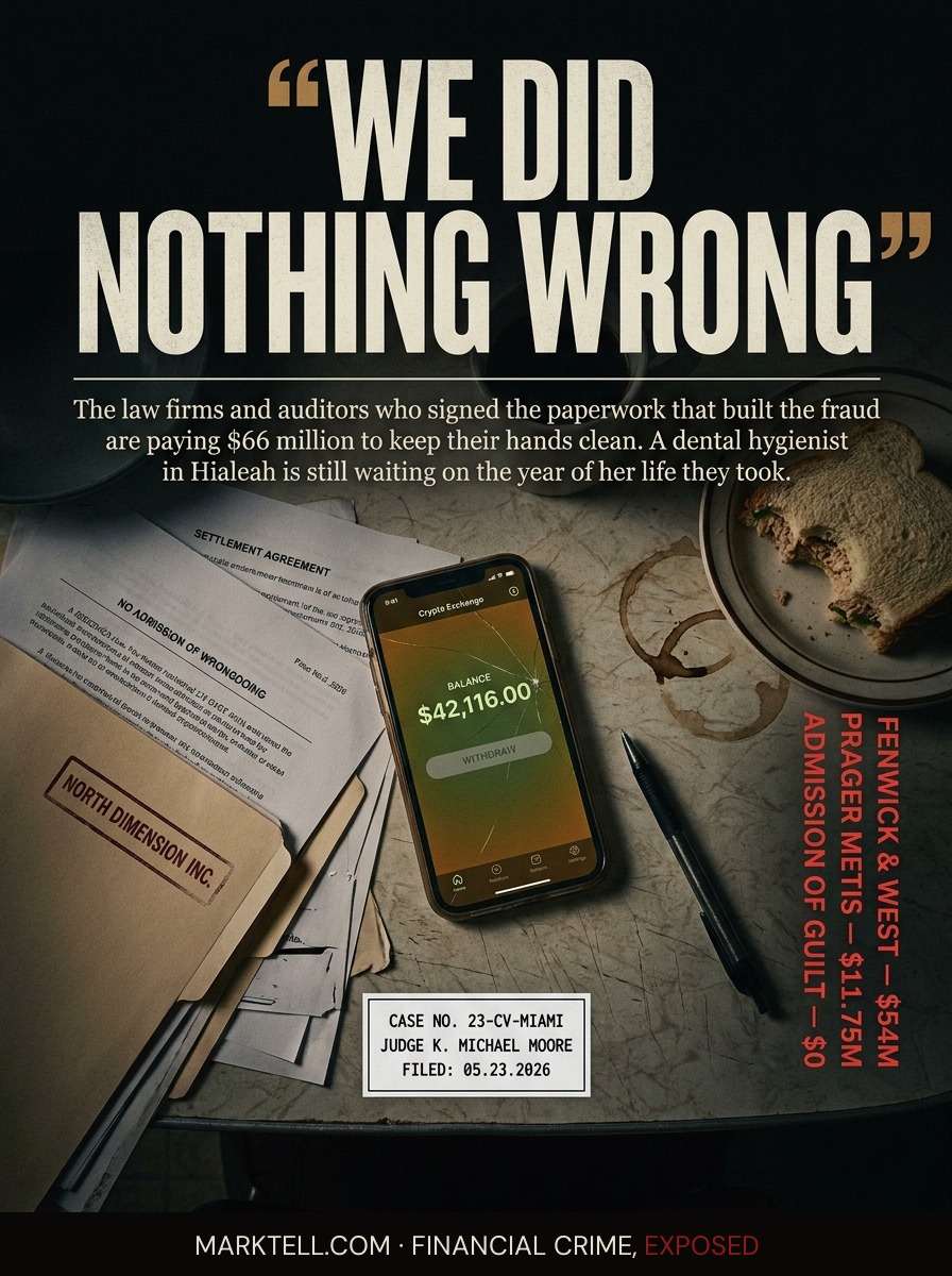 The auditors and the lawyers wrote sixty-six million dollars worth of "we did nothing wrong."
