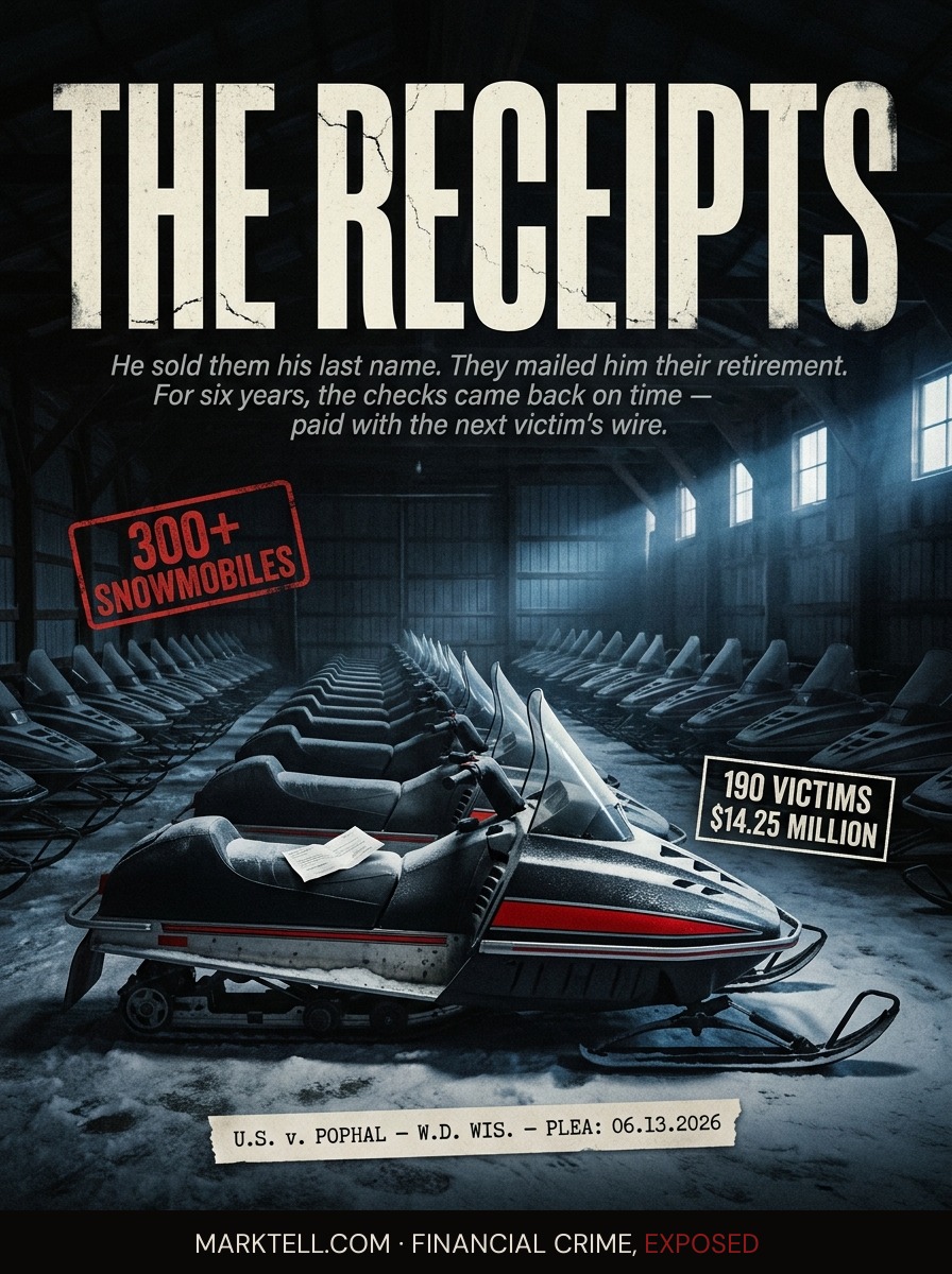 A Wausau man bought 300 snowmobiles with their retirement. The receipts were the confession.