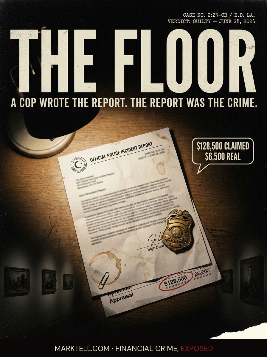 The officer wrote the report. The report was the crime.