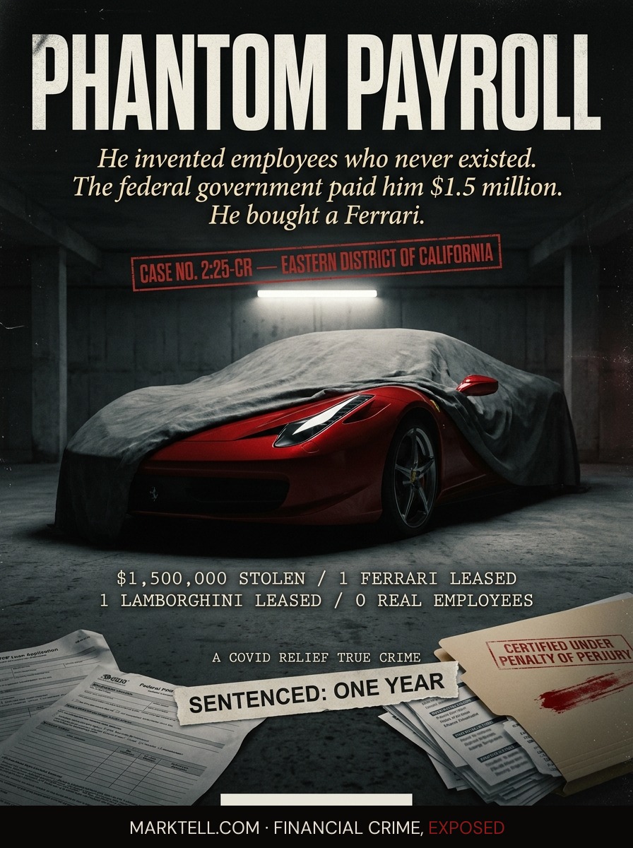The Ferrari was leased with money meant for employees who never existed