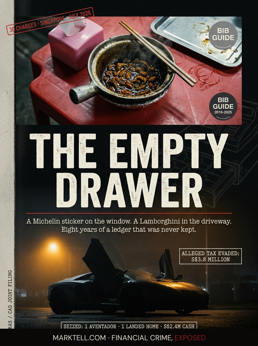 The Michelin plate on the table, the Lamborghini in the driveway, the ledger that was never kept