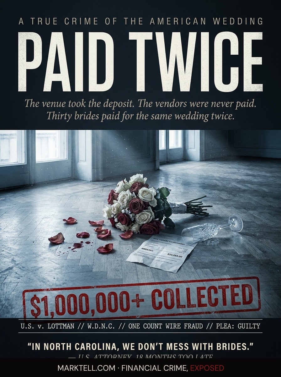The venue took the deposit. The vendors were never paid. The bride paid twice.