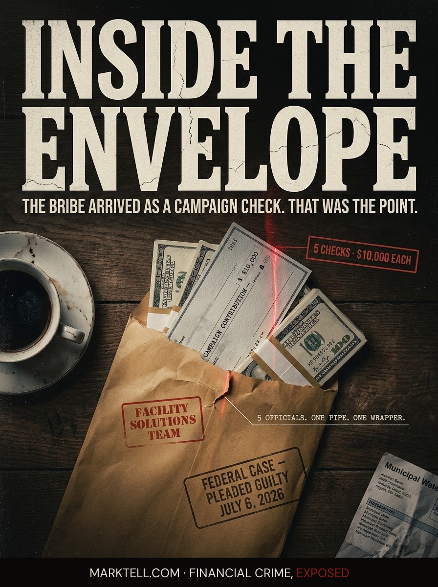 The bribe arrived as a campaign check. That was the point.