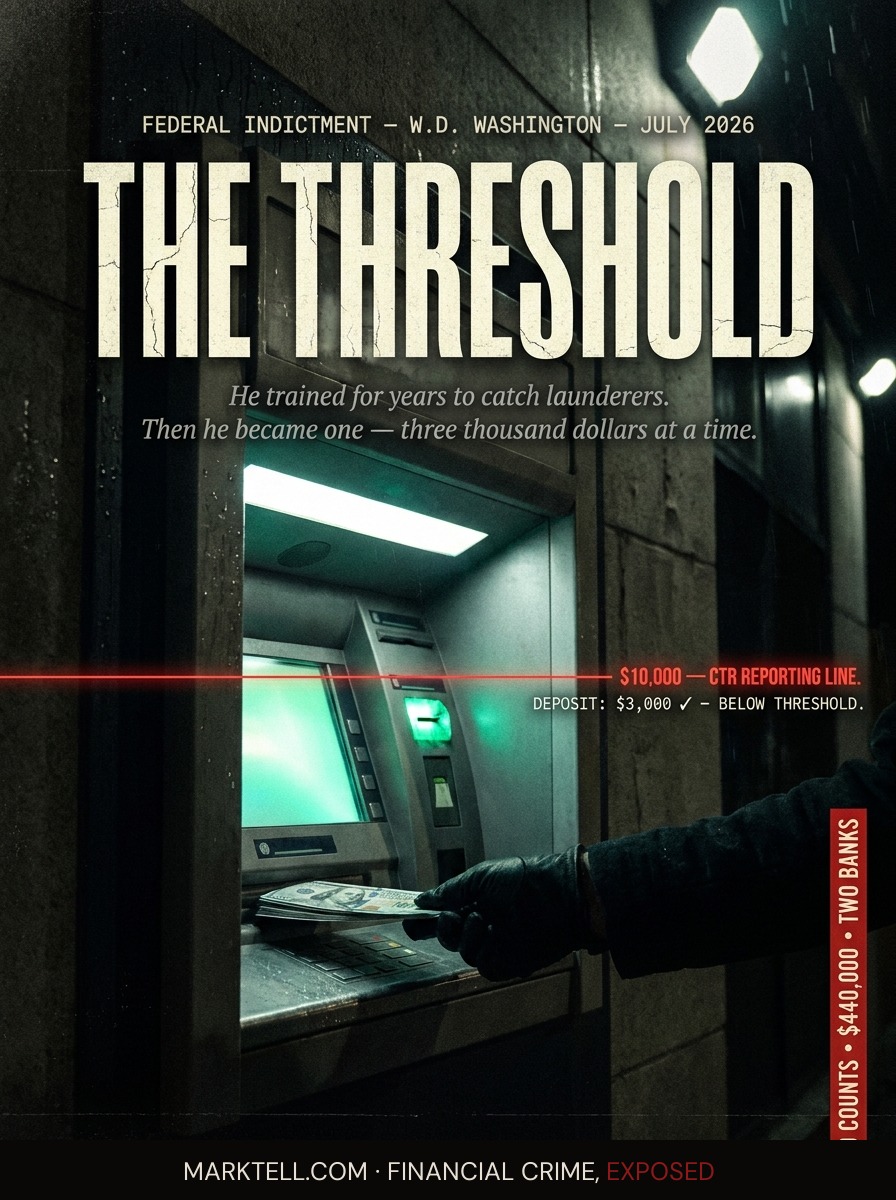 The vault manager knew the reporting line. He deposited three thousand at a time.